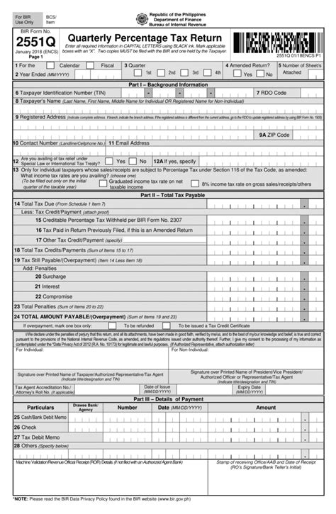 Complete Guide to Quarterly Percentage Tax (BIR .